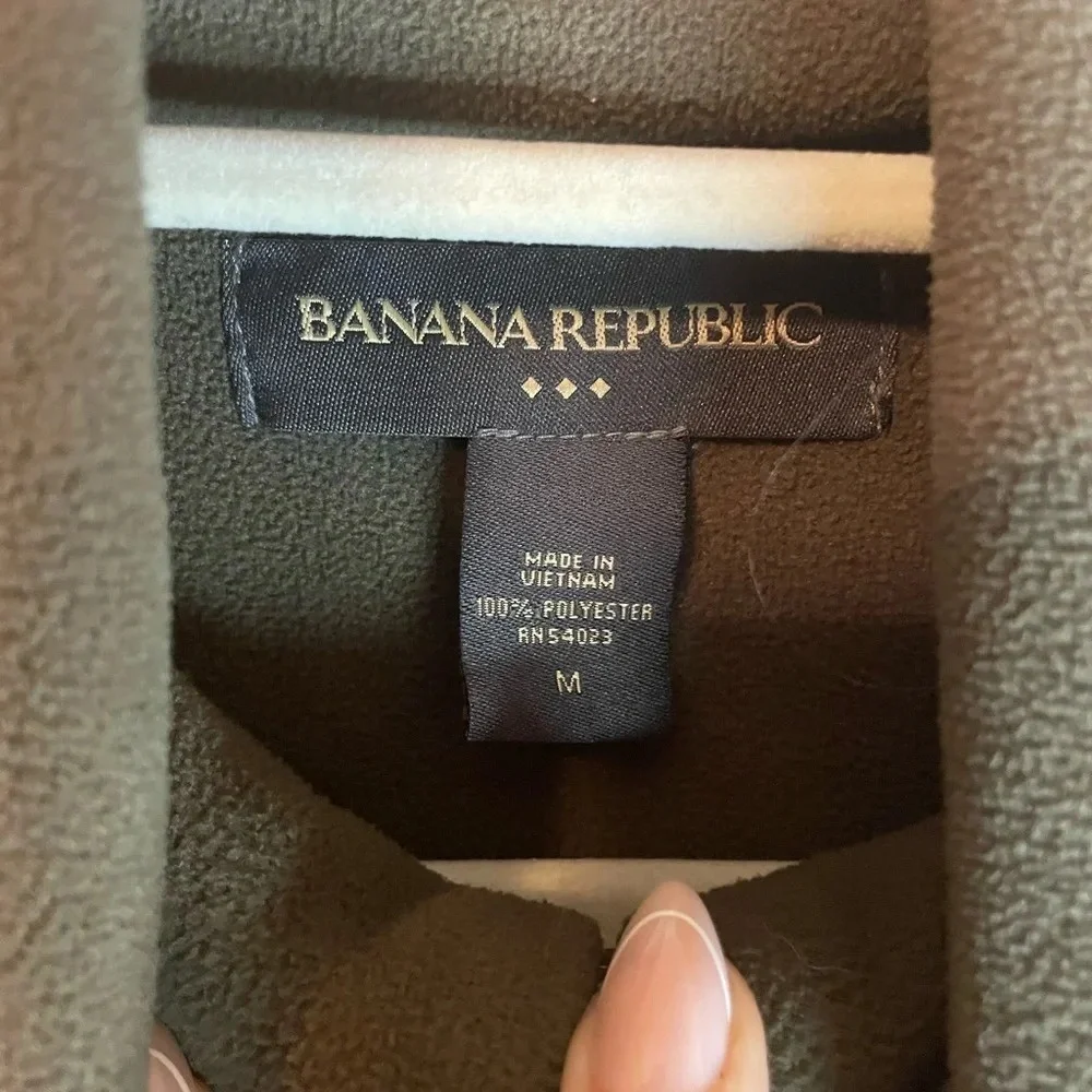 Banana Republic 1/3‎ Zip Pullover Olive Mens Size M